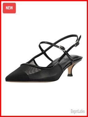 Kitten Heel Slingback Pointed Toe Dress Pumps Formal Evening Shoes